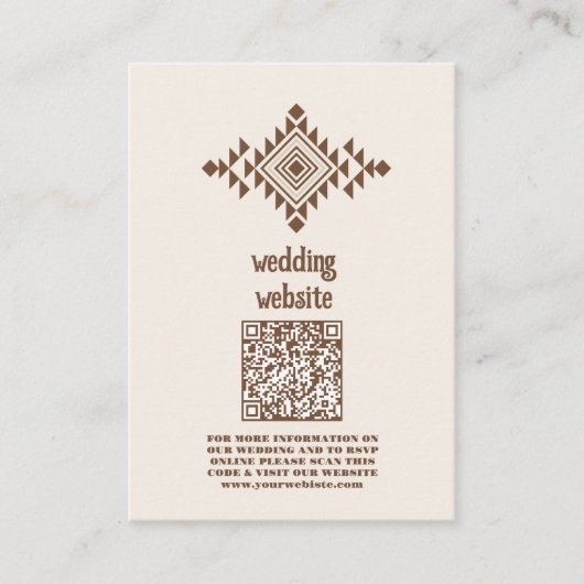 Southwestern Ranch Western Hochzeit QR CODE Begleitkarte (Vorderseite)