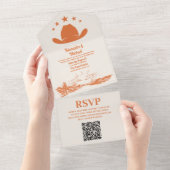 Southwestern Ranch Western Hochzeitsstiftung QR-Co All In One Einladung (Abreißen)