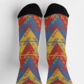 Southwestern Red Gold and Blue Pattern Socken (Oben)