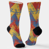 Southwestern Red Gold and Blue Pattern Socken (Gewinkelt)