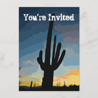 Southwestern Saguaro Cactus Sunset Invitation Einladung