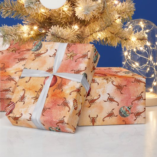 Southwestern Scorpions Wüste Weihnachtsschmuck Geschenkpapier (Feiertage)