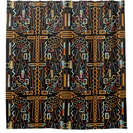 Southwestern Scratch Art Pattern Duschvorhang (Vorderseite)