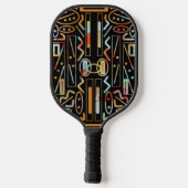 Southwestern Scratch Art Pattern Pickleball Schläger (Rückseite)