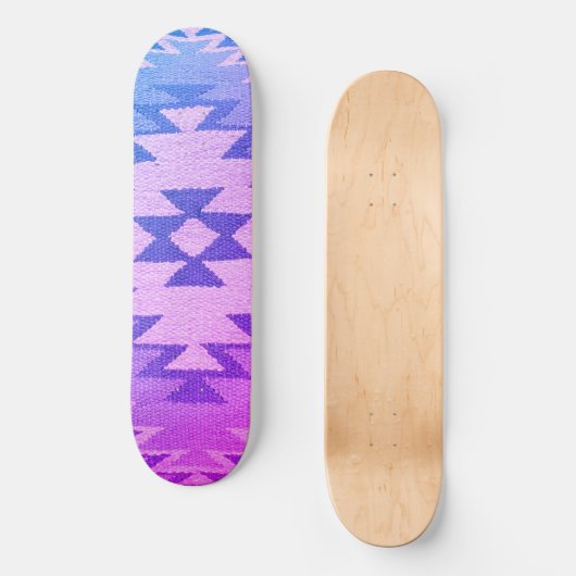 Southwestern Skateboard Deck Vibranly Blue & Lila (Vorderseite)