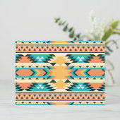 Southwestern Style Boho Pattern Dankeskarte (Stehend Vorderseite)