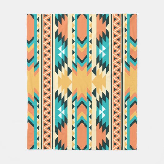 Southwestern Style Boho Pattern Fleecedecke (Vorderseite)