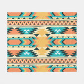 Southwestern Style Boho Pattern Fleecedecke (Vorderseite (Horizontal))