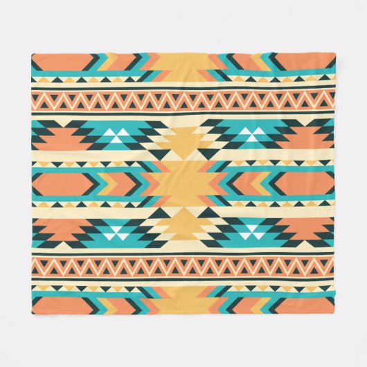 Southwestern Style Boho Pattern Fleecedecke (Vorderseite (Horizontal))