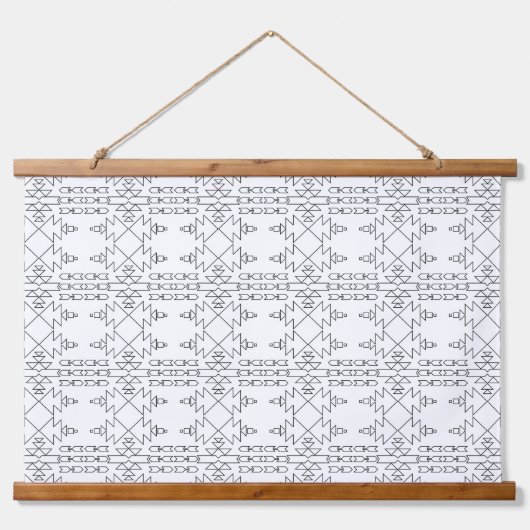 Southwestern Style Line Art You Color Wandteppich Mit Holzrahmen (Vorne)