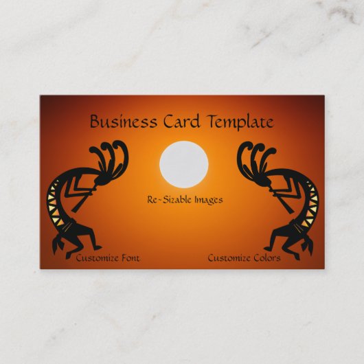 Southwestern Sun Kokopelli Business Card Visitenkarte (Vorderseite)