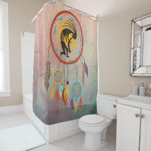 Southwestern Sun Kokopelli Dreamcatcher Duschvorhang