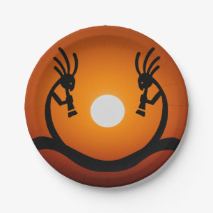 Southwestern Sun Kokopelli Pappteller