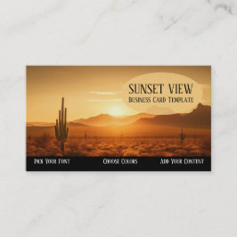 Southwestern Sunset Wüste Business Card Visitenkarte