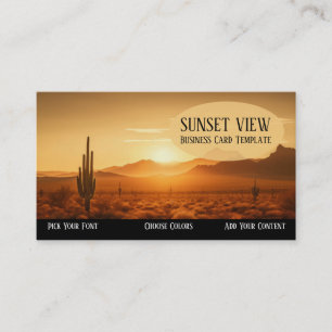 Southwestern Sunset Wüste Business Card Visitenkarte