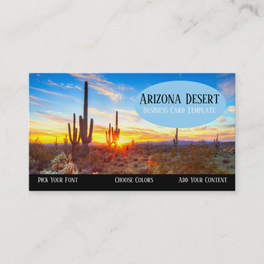 Southwestern Sunset Wüste Business Card Visitenkarte (Vorderseite)