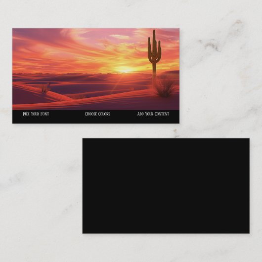 Southwestern Sunset Wüste Business Card Visitenkarte (Vorne/Hinten)