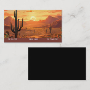 Southwestern Sunset Wüste Business Card Visitenkarte