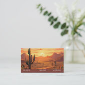 Southwestern Sunset Wüste Business Card Visitenkarte (Stehend Vorderseite)