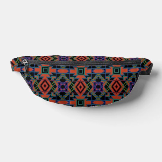 Southwestern Symmetrical Tiled Pattern Line Art Bauchtasche (Ablage )