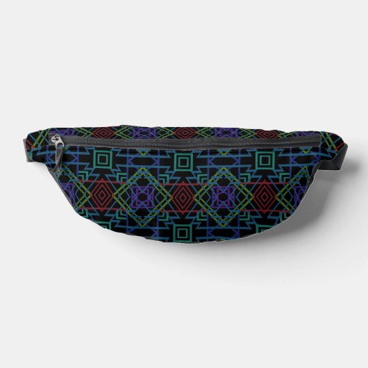 Southwestern Symmetrical Tiled Pattern Line Art Bauchtasche (Ablage )