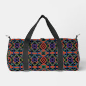 Southwestern Symmetrical Tiled Pattern Line Art Duffle Bag (Vorderseite)