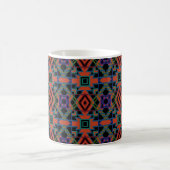 Southwestern Symmetrical Tiled Pattern Line Art Kaffeetasse (Mittel)