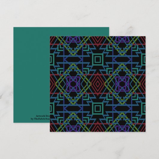 Southwestern Symmetrical Tiled Pattern Line Art Karte (Vorne/Hinten)