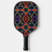 Southwestern Symmetrical Tiled Pattern Line Art Pickleball Schläger (Rückseite)