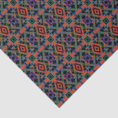 Southwestern Symmetrical Tiled Pattern Line Art Seidenpapier (Ausschnitt)