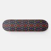 Southwestern Symmetrical Tiled Pattern Line Art Skateboard (Horizontal)
