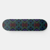 Southwestern Symmetrical Tiled Pattern Line Art Skateboard (Horizontal)