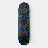 Southwestern Symmetrical Tiled Pattern Line Art Skateboard (Vorderseite)