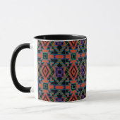 Southwestern Symmetrical Tiled Pattern Line Art Tasse (Links)