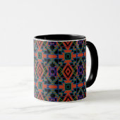 Southwestern Symmetrical Tiled Pattern Line Art Tasse (VorderseiteRechts)