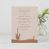 Southwestern Terracotta Desert QR Code Wedding Einladung (Stehend Vorderseite)