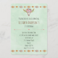 Southwestern Tribal Boho Themed Birthday Einladung