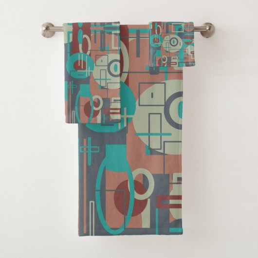 Southwestern Tribal Geometrie Abstrakte Formen Badhandtuch Set (Insitu)