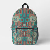 Southwestern Tribal Geometrie Abstrakte Formen Bedruckter Rucksack (Vorderseite)
