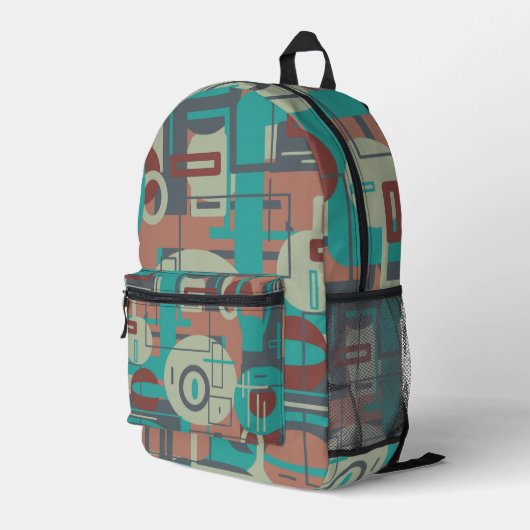 Southwestern Tribal Geometrie Abstrakte Formen Bedruckter Rucksack (Rückseitige Ecke Rechts)