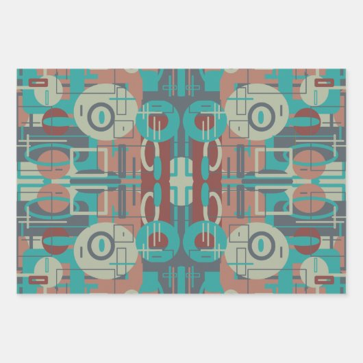 Southwestern Tribal Geometrie Abstrakte Formen Geschenkpapier Set (Vorderseite 3)