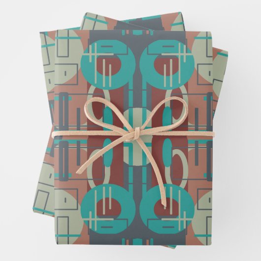 Southwestern Tribal Geometrie Abstrakte Formen Geschenkpapier Set (Beispiel)