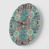 Southwestern Tribal Geometrie Abstrakte Formen Große Wanduhr (Winkel)