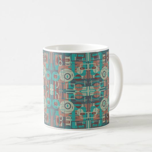 Southwestern Tribal Geometrie Abstrakte Formen Kaffeetasse (VorderseiteRechts)