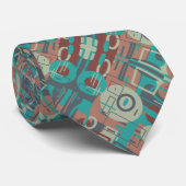 Southwestern Tribal Geometrie Abstrakte Formen Krawatte (Gerollt)