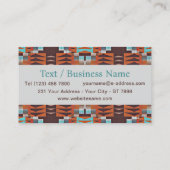 Southwestern Tribal Pattern Inspired Custom Visitenkarte (Rückseite)