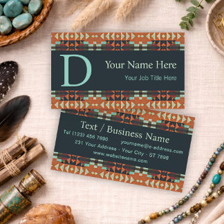 Southwestern Tribal Pattern Inspired Custom Visitenkarte
