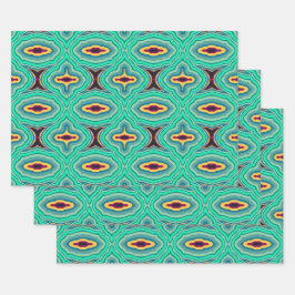 Southwestern Tropical Boho Chic Geode Art Geschenkpapier Set