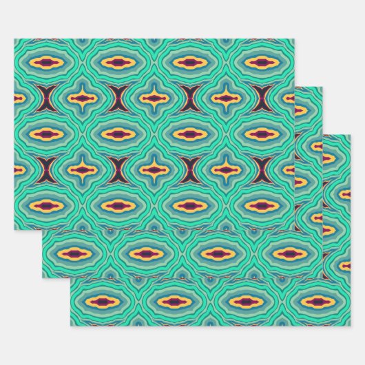 Southwestern Tropical Boho Chic Geode Art Geschenkpapier Set (Set)