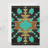 Southwestern Turquoise Gold & Black Einladungen (Rückseite)